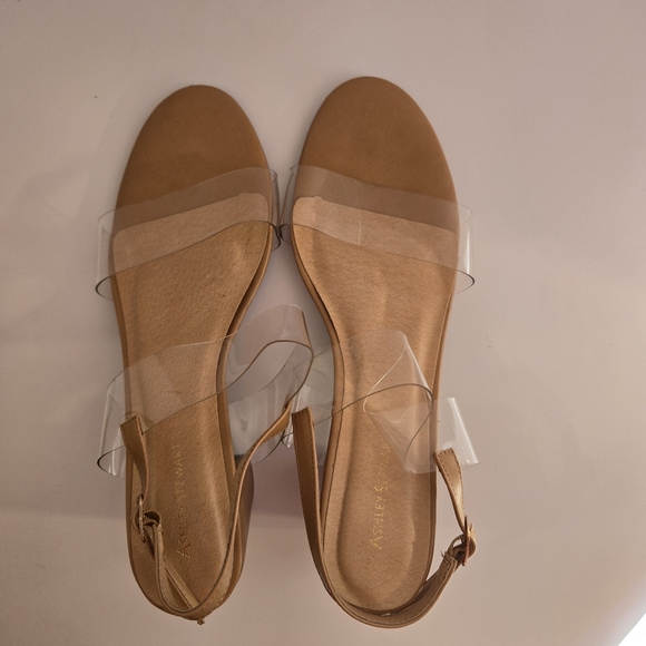 Ashley Stewart Clear Patent Leather with Floating Ankle Strap Sz 10W - Picture 3 of 8